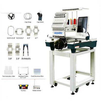 Sewfun SF1501A Cap & Shirt Embroidery Machine 13.78“*19.69”  35x50cm | SF Serie